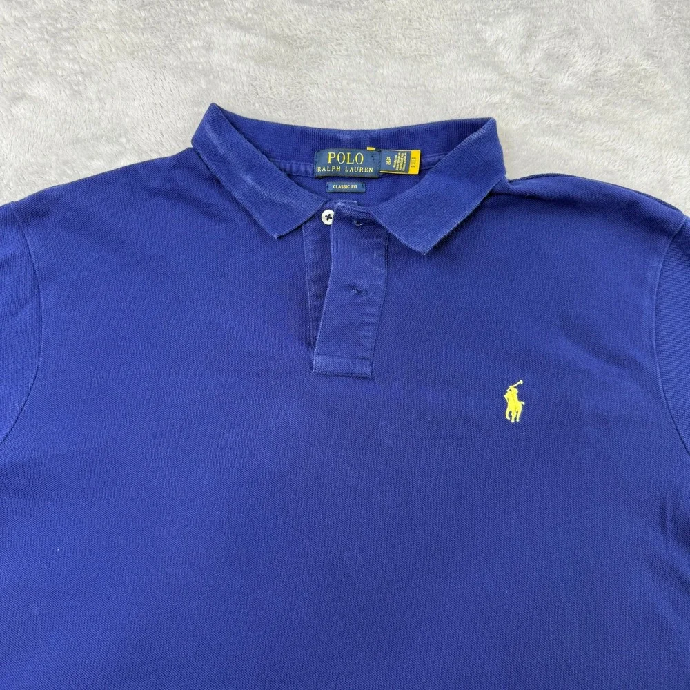 Polo Ralph Lauren Classic Fit Polo Shirt Size XL‎ Blue Mens Short Sleeve Preppy